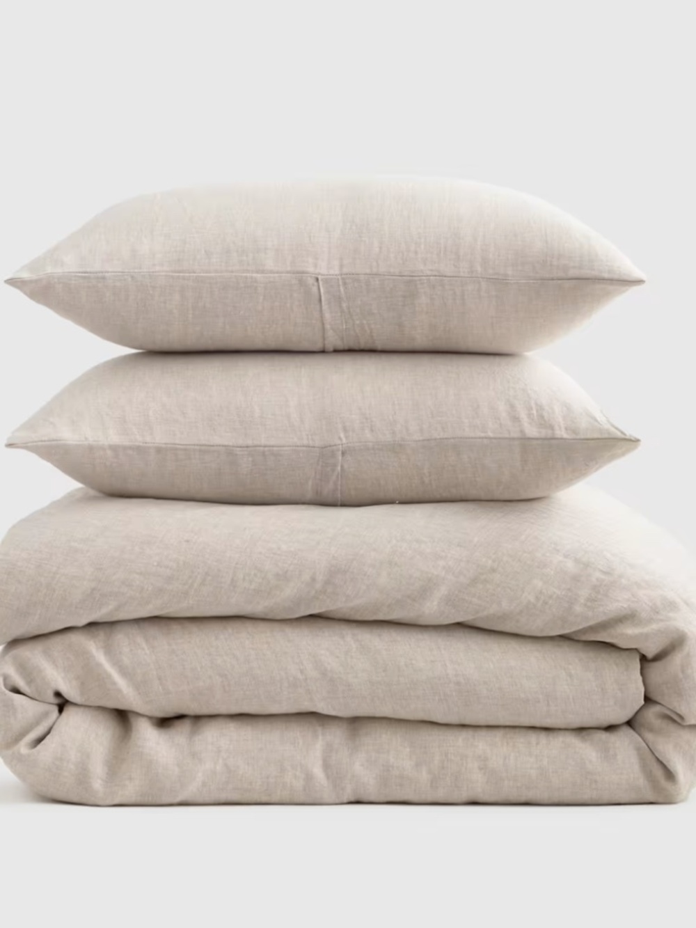Quince European Linen Duvet Cover Set full/queen standard shams Natural Chambray